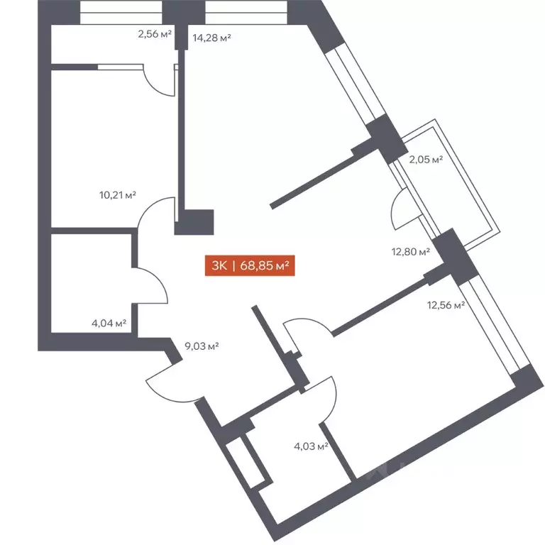 3-к кв. Томская область, Томск Красноармейская ул., 144 (68.85 м) - Фото 0