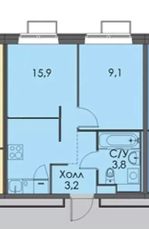 2-комнатная квартира: Москва, Кольская улица, 8к2 (35 м) - Фото 1