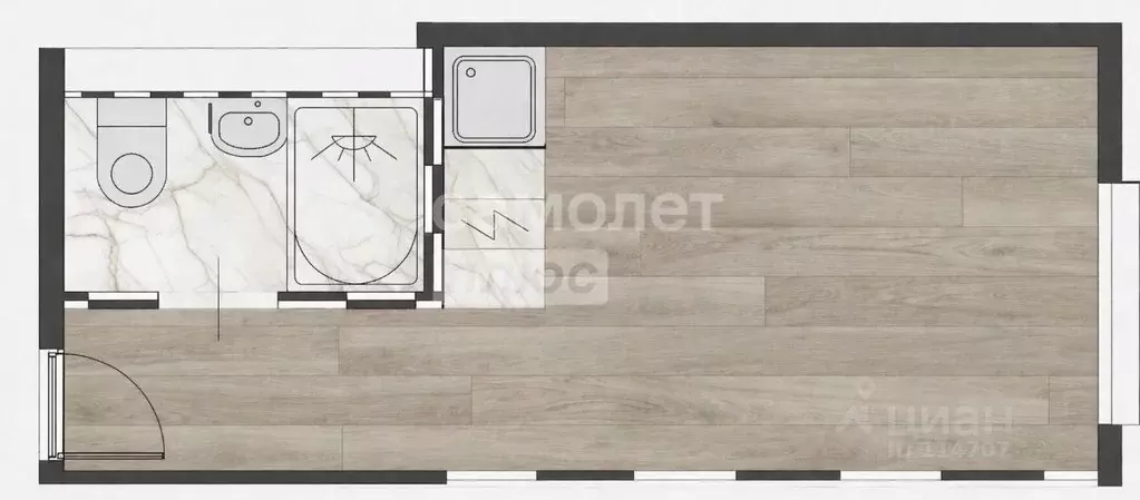 1-к кв. Москва 2-й Амбулаторный проезд, 8С3 (11.2 м) - Фото 2