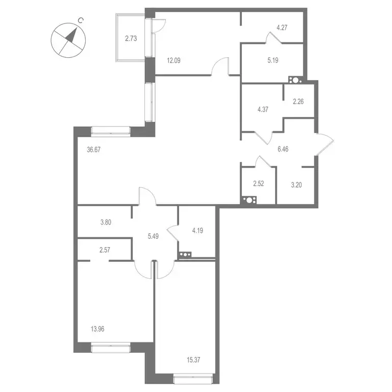 3-к квартира, 122.41 м - Фото 1