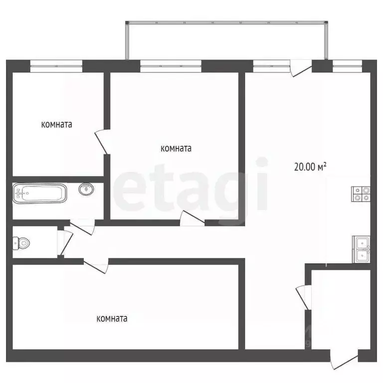 3-к кв. Свердловская область, Талица Рябиновая ул., 4 (80.9 м) - Фото 1