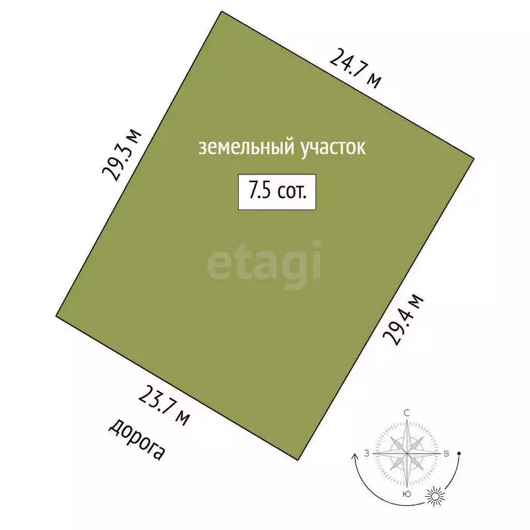Участок в село Борки, Полевая улица (7.5 м) - Фото 0