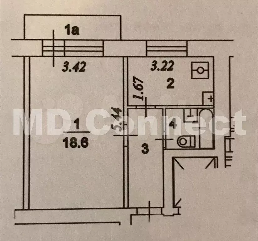 1-к. квартира, 31 м, 2/5 эт. - Фото 0