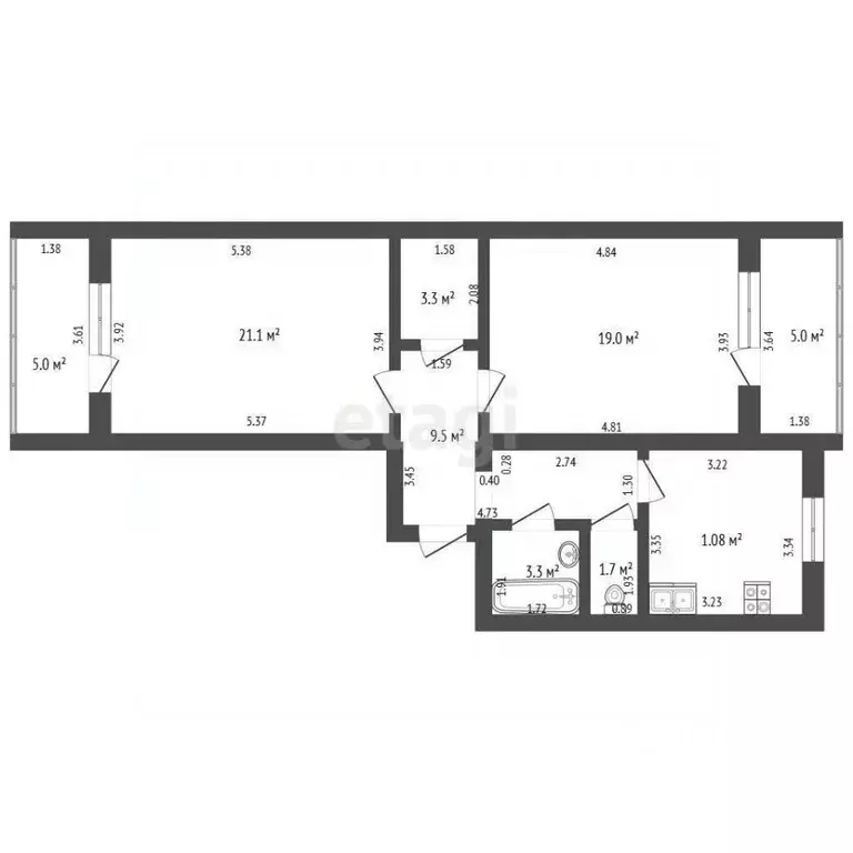 2-к кв. Орловская область, Орел бул. Молодежи, 18 (68.7 м) - Фото 1