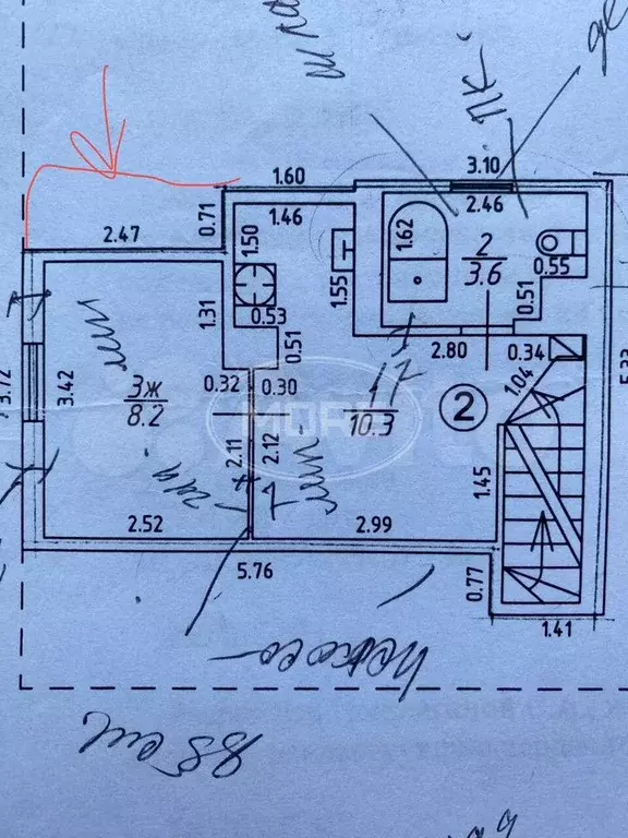 2-к. квартира, 45 м, 2/2 эт. - Фото 0