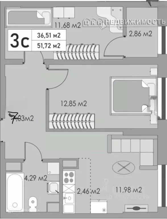 3-к кв. Оренбургская область, Оренбург ул. Яицкая, 11 (51.7 м) - Фото 0