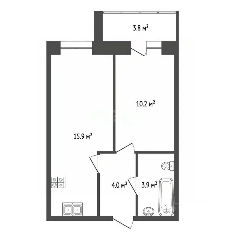 1-к кв. Забайкальский край, Чита пос. Текстильщиков, 4-й мкр, 40 (34.2 ... - Фото 2