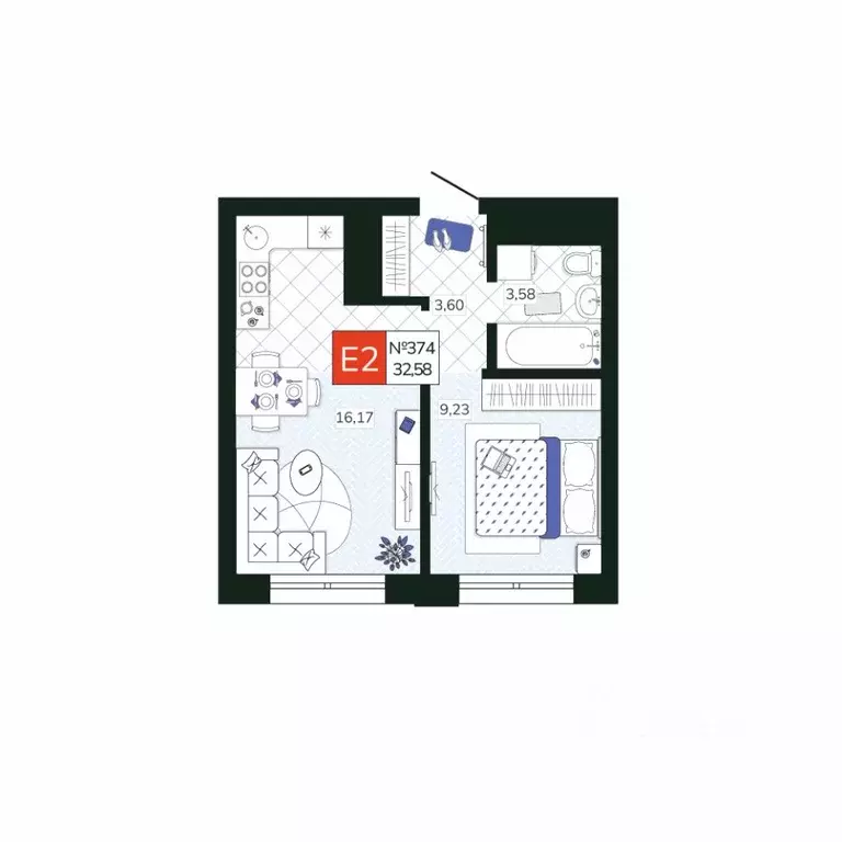 1-к кв. Тульская область, Тула Мясново мкр, Желания жилой комплекс ... - Фото 1