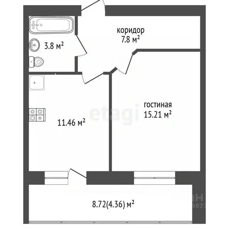 1-к кв. Марий Эл, Йошкар-Ола Спортивный мкр,  (42.63 м) - Фото 2