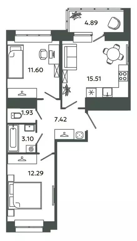 2-комнатная квартира: городской посёлок Новоселье, Аннинская улица, 4 ... - Фото 1