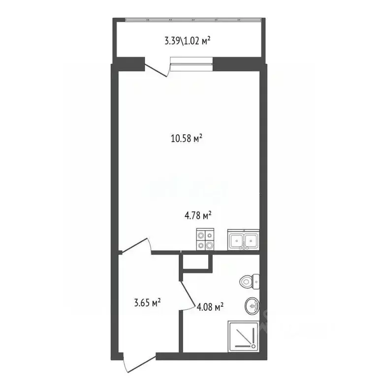 Студия Ленинградская область, Мурино Всеволожский район, ул. Графская, ... - Фото 2