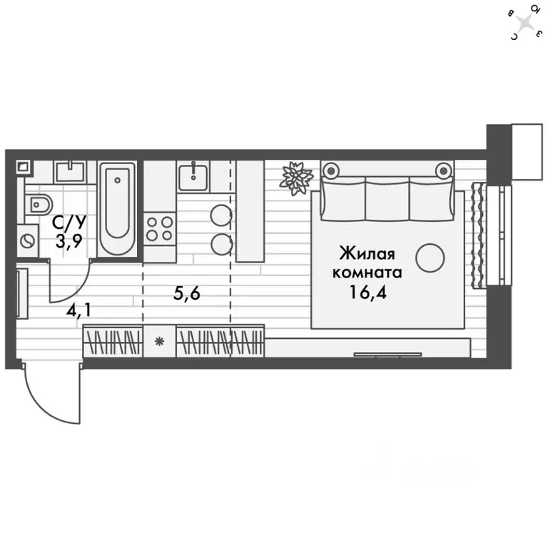 Студия Приморский край, Владивосток Снеговая Падь мкр, ул. Адмирала ... - Фото 2