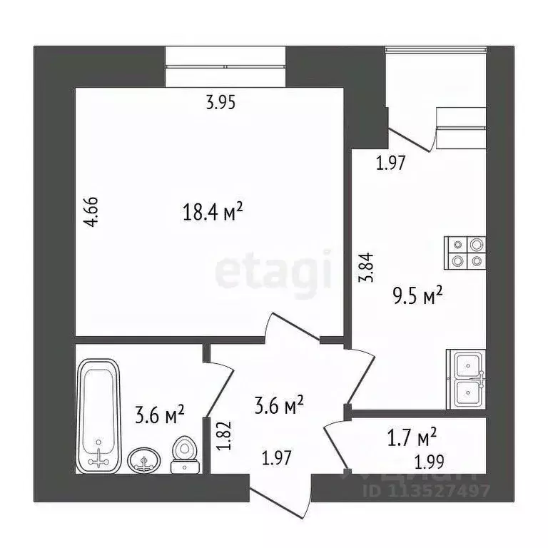 1-к кв. Калужская область, Кременки Жуковский район, Лесная ул., 9 ... - Фото 2