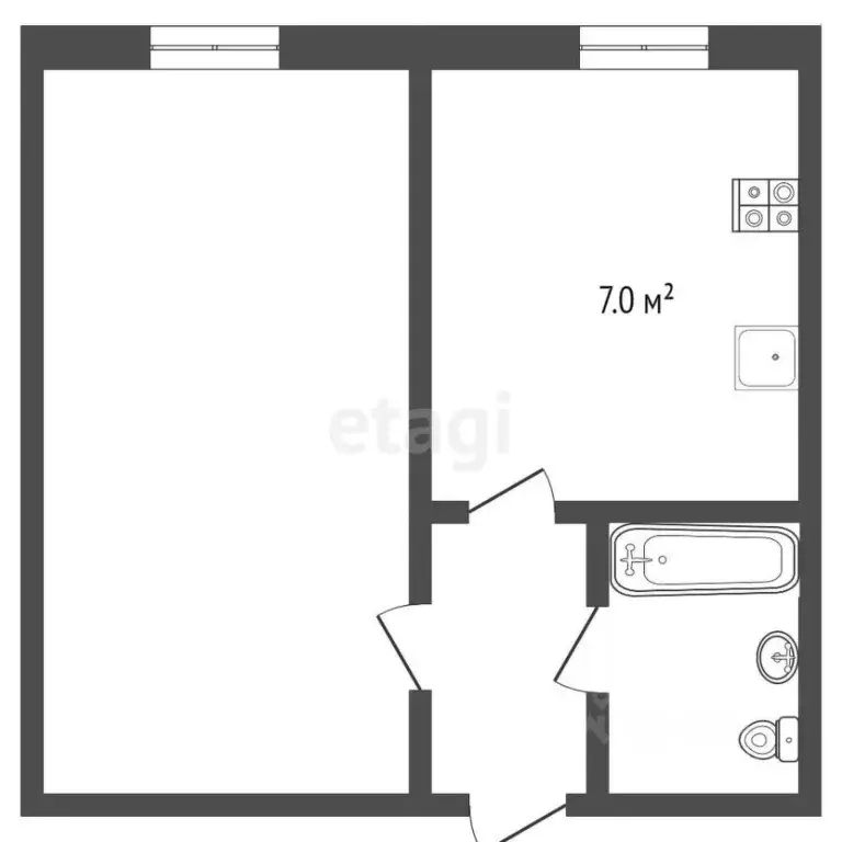 1-к кв. Тюменская область, Тюмень ул. 50 лет Октября, 33 (34.8 м) - Фото 2