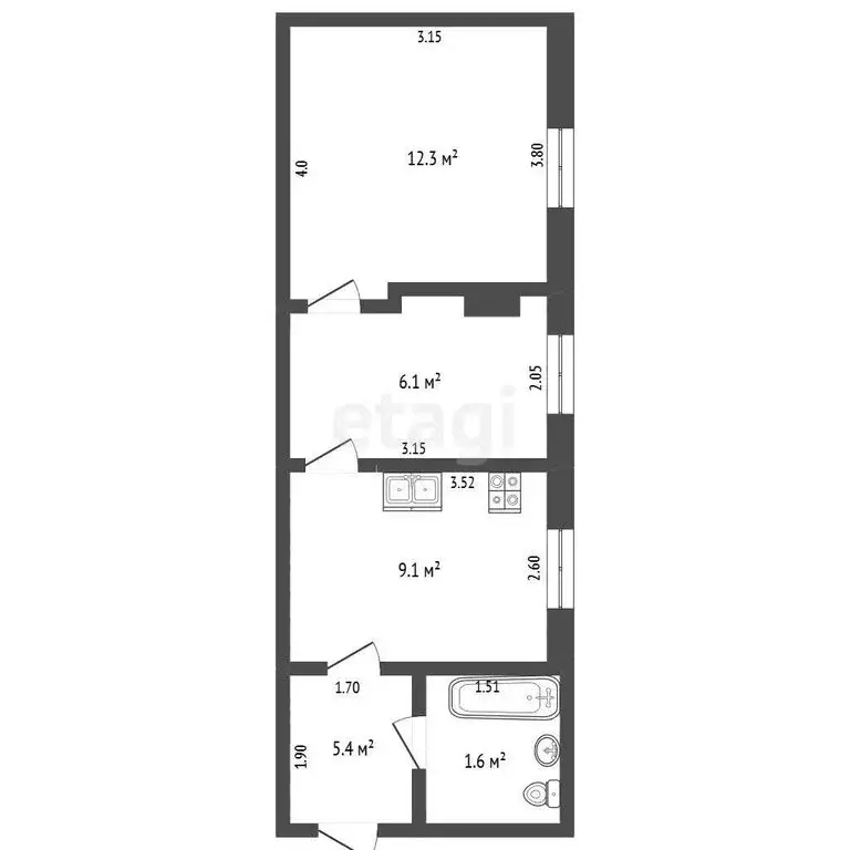1-комнатная квартира: Ялта, улица Щорса, 23 (32 м) - Фото 1