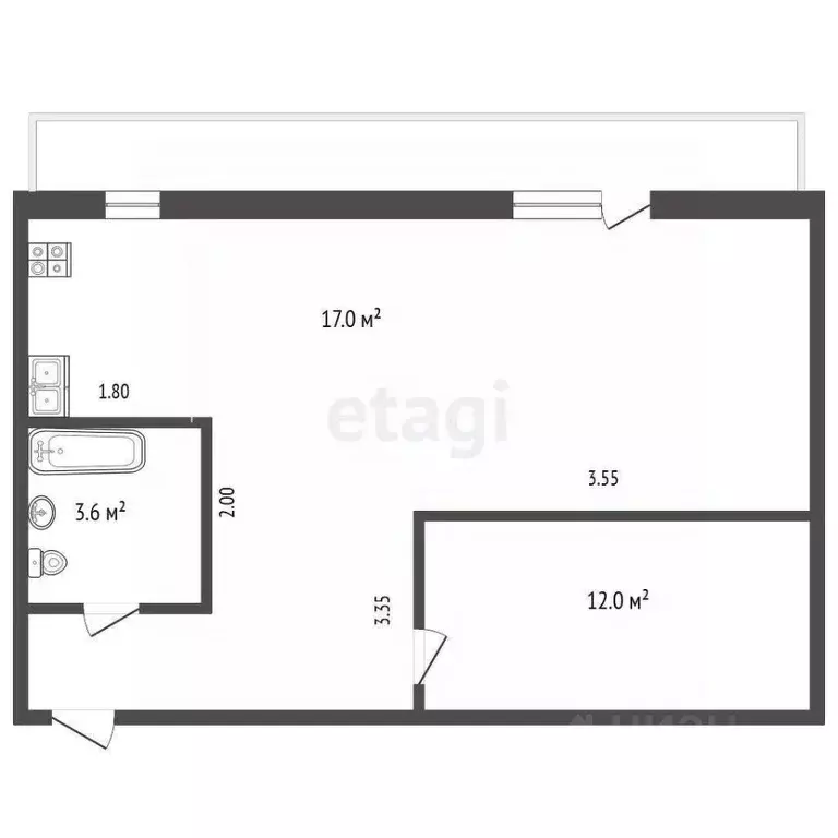 1-к кв. Севастополь ул. Челюскинцев, 57/2 (52.1 м) - Фото 2