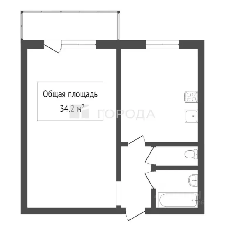 1-к кв. Новосибирская область, Новосибирск Лазурная ул., 10 (31.0 м) - Фото 1