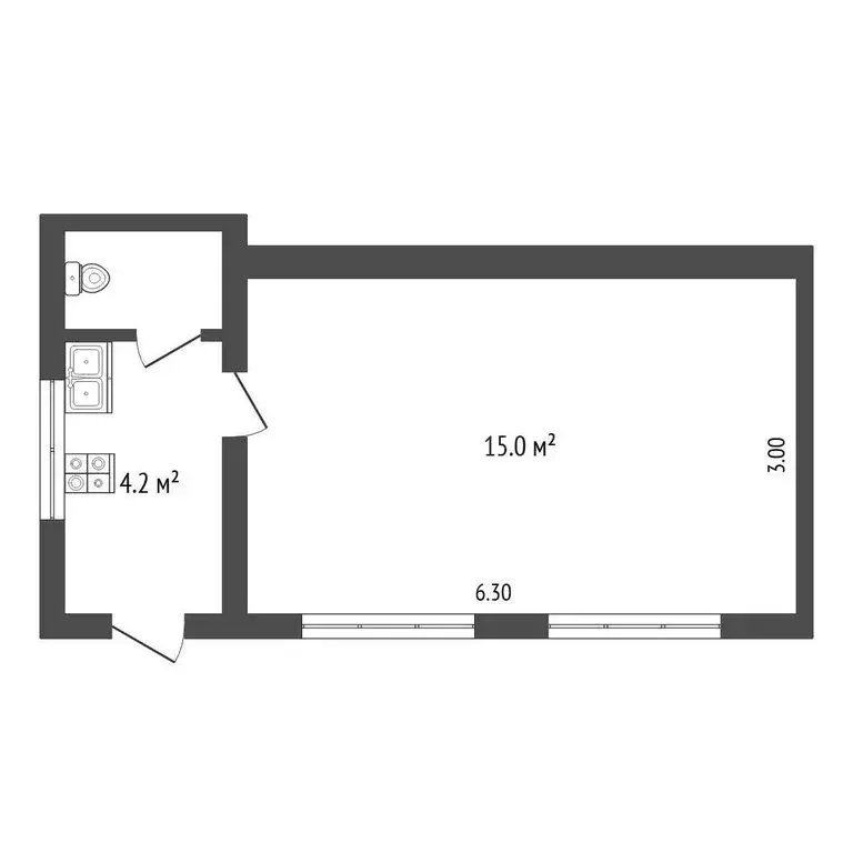 1-комнатная квартира: Ялта, Красноармейская улица, 38/29 (20.6 м) - Фото 1