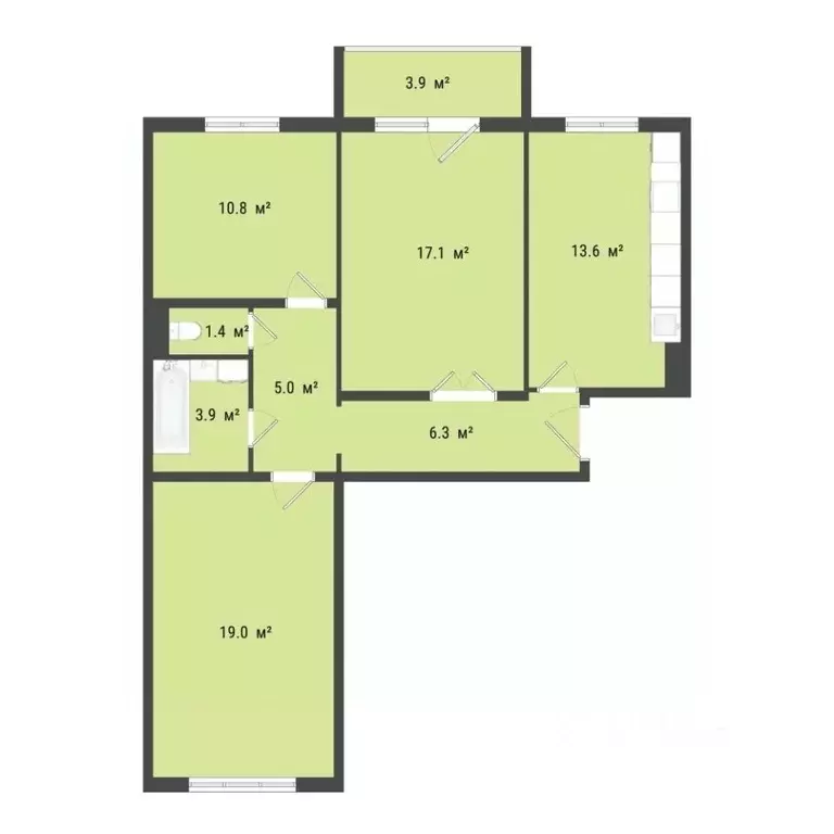 3-к кв. Омская область, Омск Заозерный мкр, ул. Сергея Тюленина, 4 ... - Фото 1