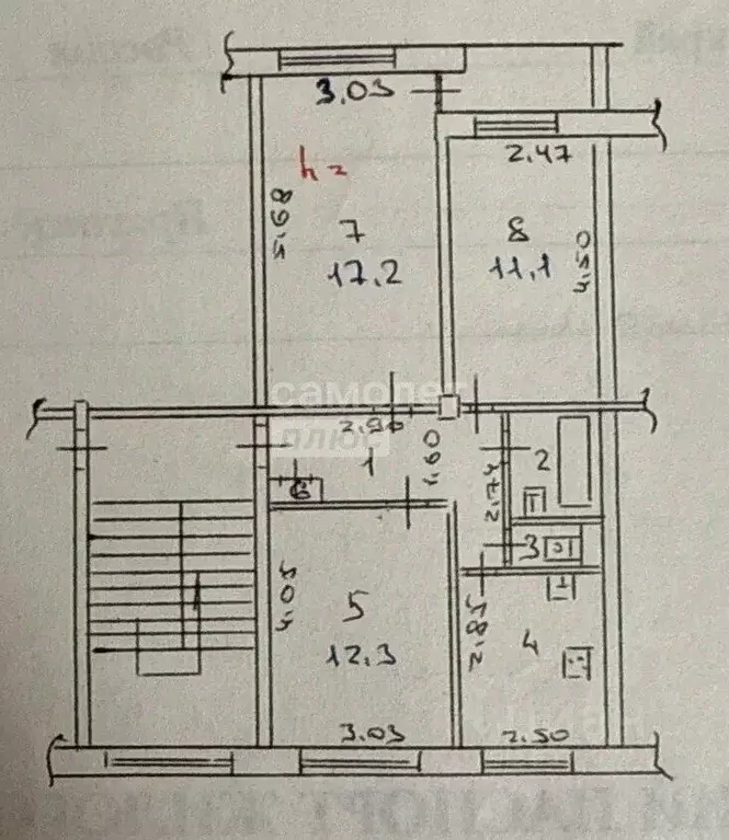 3-к кв. Иркутская область, Иркутск ул. Баумана, 264 (58.6 м) - Фото 2