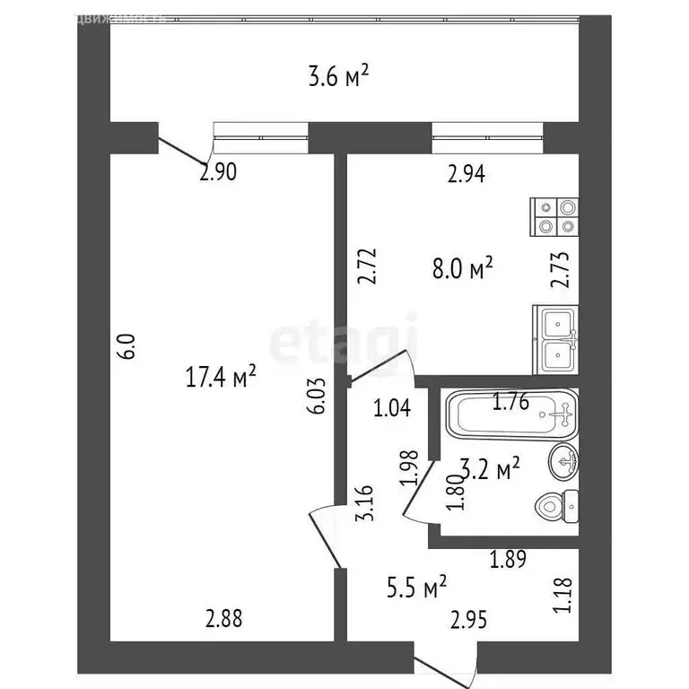 1-комнатная квартира: Саранск, улица Щорса, 10 (34.1 м) - Фото 0