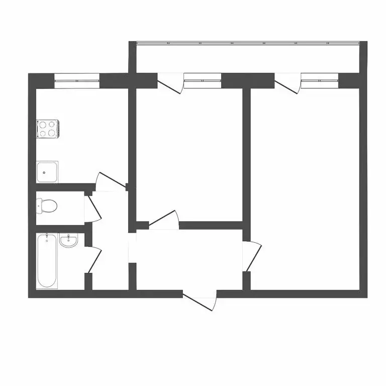2-комнатная квартира: Тюмень, улица Монтажников, 15 (47.5 м) - Фото 0