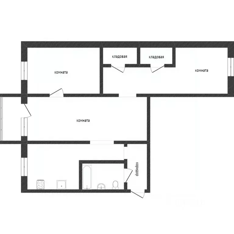 3-к кв. Костромская область, Кострома Почтовая ул., 4 (57.0 м) - Фото 2