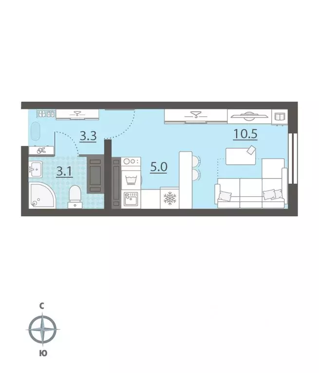 Студия Свердловская область, Екатеринбург Компрессорный жилрайон, ... - Фото 2