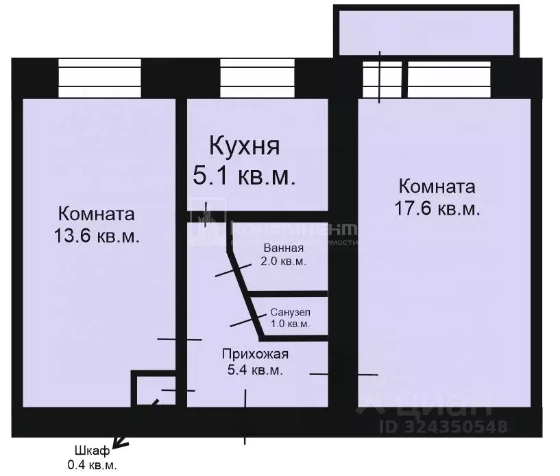 2-к кв. Владимирская область, Ковров Муромская ул., 31 (41.0 м) - Фото 1