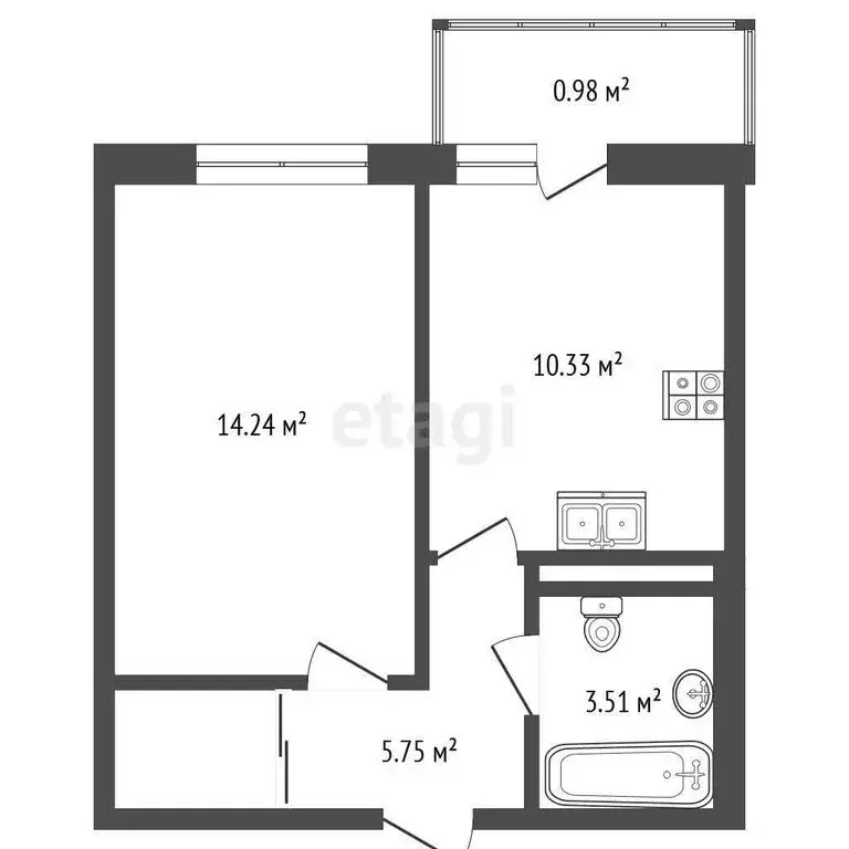 1-комнатная квартира: Темрюк, Дальняя улица, 30 (34.1 м) - Фото 0