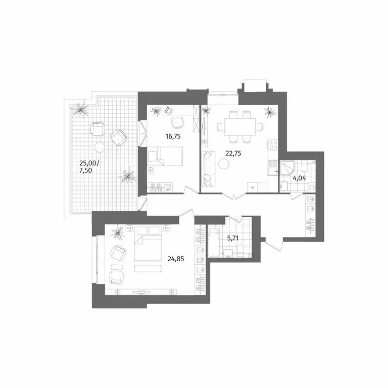 2-комнатная квартира: Санкт-Петербург, Лиственная улица, 20к2 (98.6 м) - Фото 1