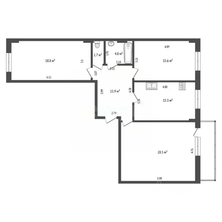 3-к кв. Саха (Якутия), Якутск Якутская ул., 2/14 (95.8 м) - Фото 2