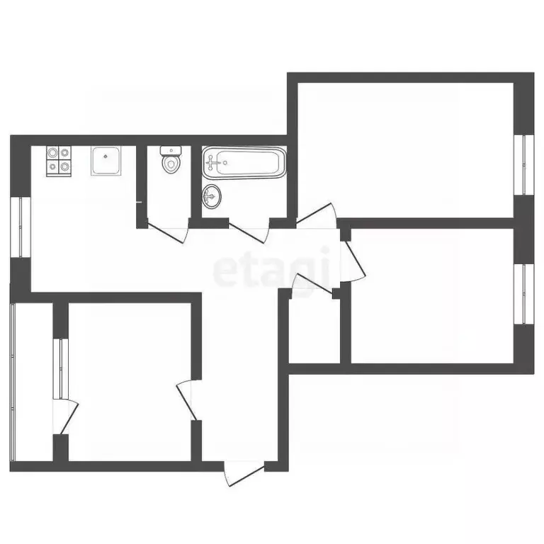 3-к кв. Челябинская область, Миасс Севастопольская ул., 27 (65.4 м) - Фото 1