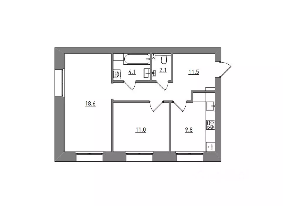 2-к кв. Кировская область, Киров городской округ, пос. Чистые Пруды ... - Фото 2