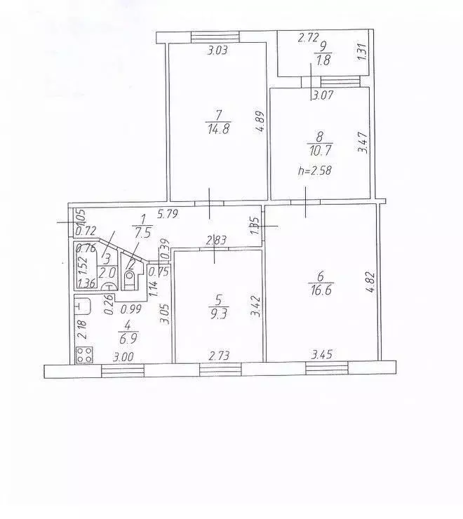 4-к кв. Татарстан, Казань ул. Марселя Салимжанова, 14 (69.0 м) - Фото 1
