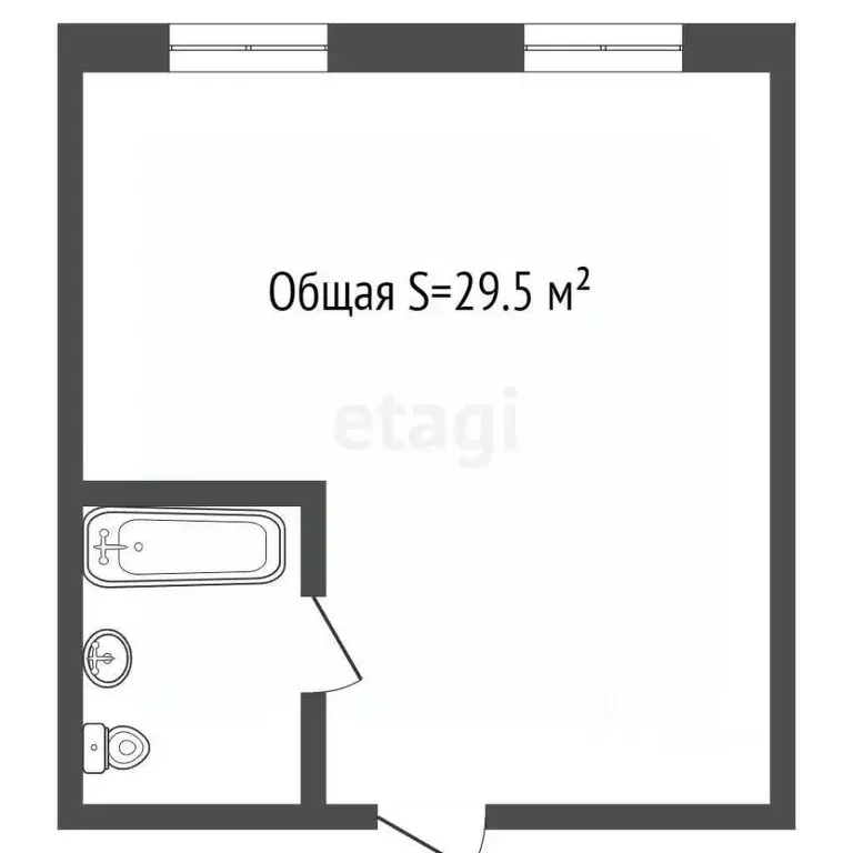 Студия Алтайский край, Бийск Ленинградская ул., 38 (29.5 м) - Фото 2