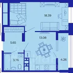 1-к кв. Брянская область, Брянск ул. Комарова (45.11 м) - Фото 0