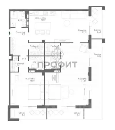 3-к кв. Крым, Алушта ул. Парковая, 7 (153.57 м) - Фото 2