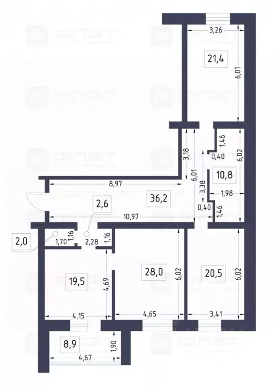 3-к кв. Татарстан, Казань ул. Галиаскара Камала, 49 (149.0 м) - Фото 2