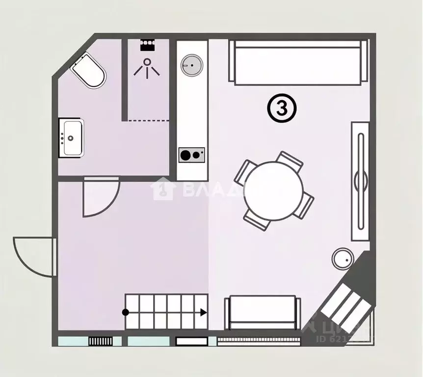 Студия Санкт-Петербург ул. Чайковского, 42 (41.0 м) - Фото 1