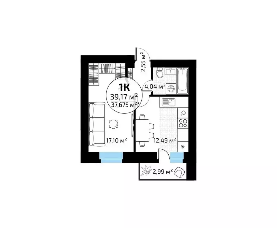 1-комнатная квартира: Самара, посёлок Мехзавод, микрорайон Новая ... - Фото 1