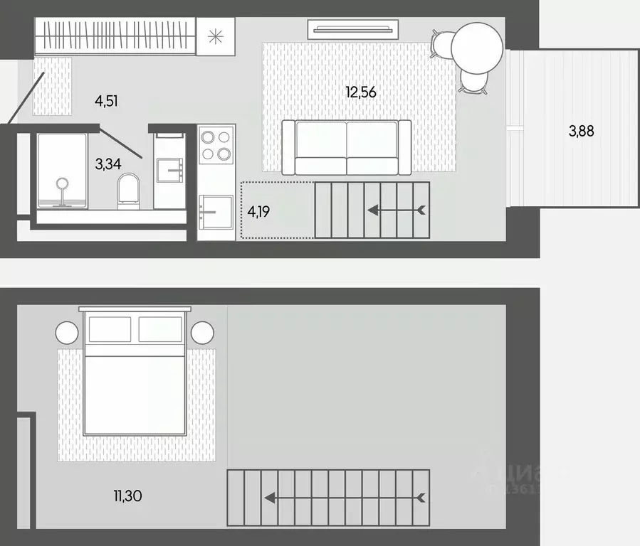 1-к кв. Алтай, Майминский район, пос. Карлушка  (39.78 м) - Фото 1