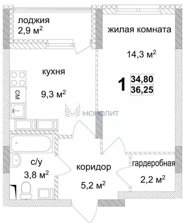 1-к кв. Нижегородская область, Нижний Новгород Коломенская ул., 8к4 ... - Фото 0