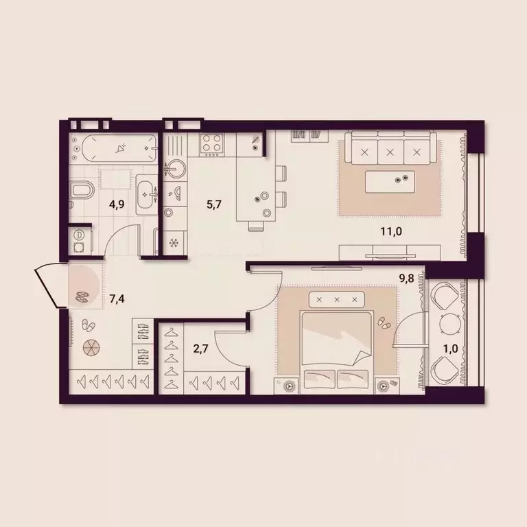 1-к кв. Приморский край, Артем ул. Куйбышева, 11А (42.52 м) - Фото 1