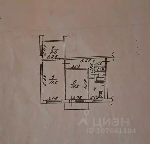 3-к кв. Липецкая область, Липецк ул. Циолковского, 34/3 (55.2 м) - Фото 1