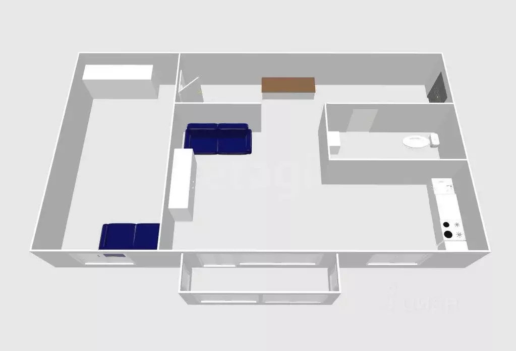 2-к кв. Сахалинская область, Южно-Сахалинск Сахалинская ул., 39 (46.0 ... - Фото 1