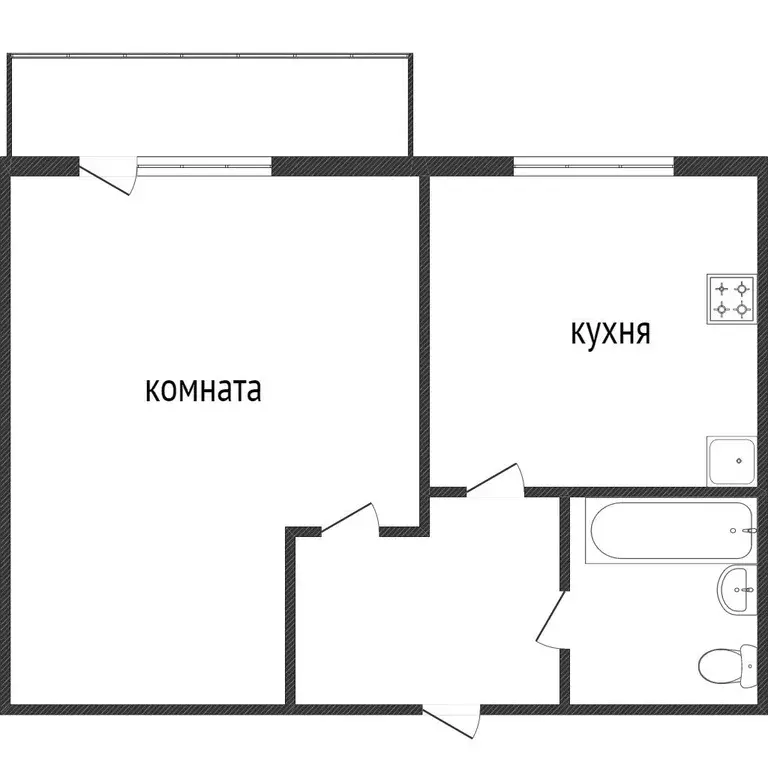 Квартира, 1 комната, 34 м - Фото 0