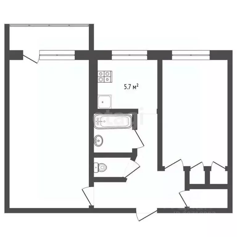 2-к кв. Камчатский край, Петропавловск-Камчатский Дальняя ул., 38 ... - Фото 1