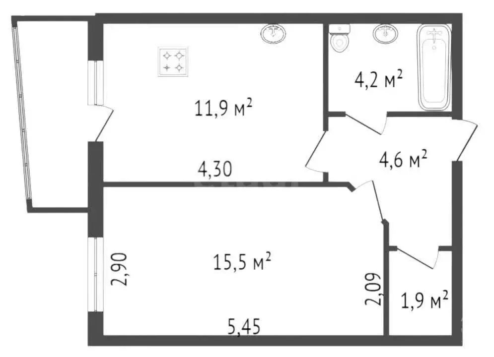 1-комнатная квартира: Ярославль, Родниковая улица, 11 (38 м) - Фото 1
