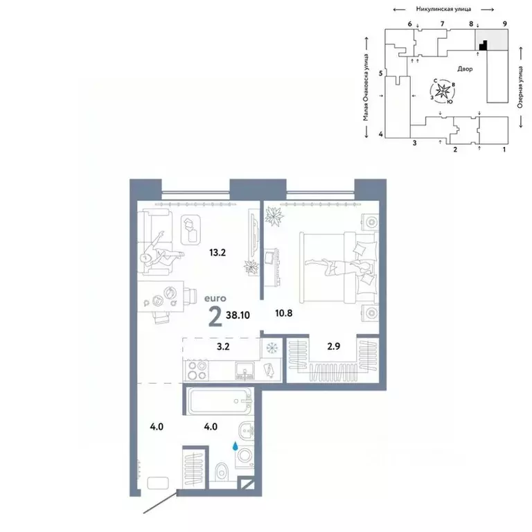2-к кв. Москва Озерная ул., 42С7 (38.1 м) - Фото 0